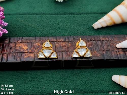 Kundan Design High Gold Full Stone Party Wear Earrings  